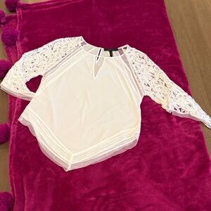 BCBGMaxAzria White Lace Blouse